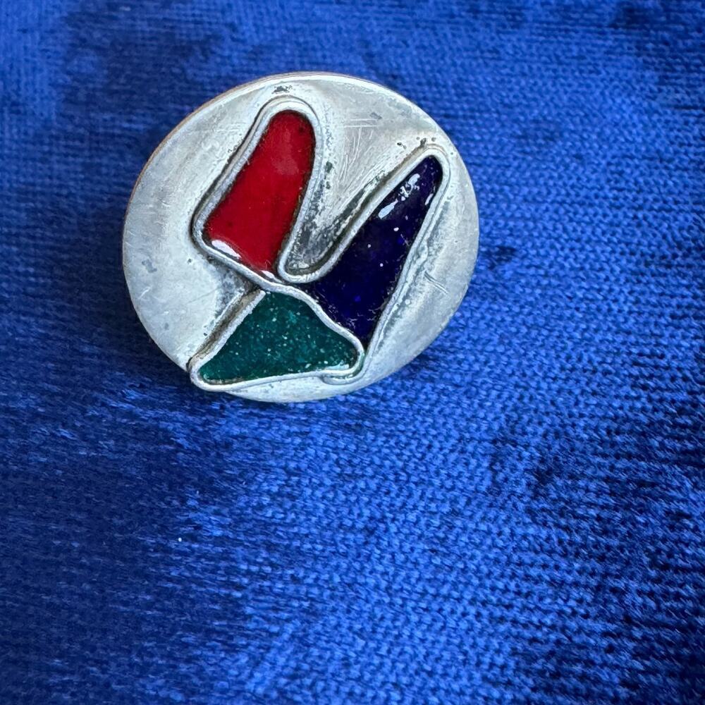 Vintage Mid-Century Sterling Silver Abstract/Postmodern Cufflinks - Picture 2 of 7